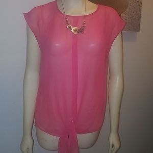 Pink sleeveless top